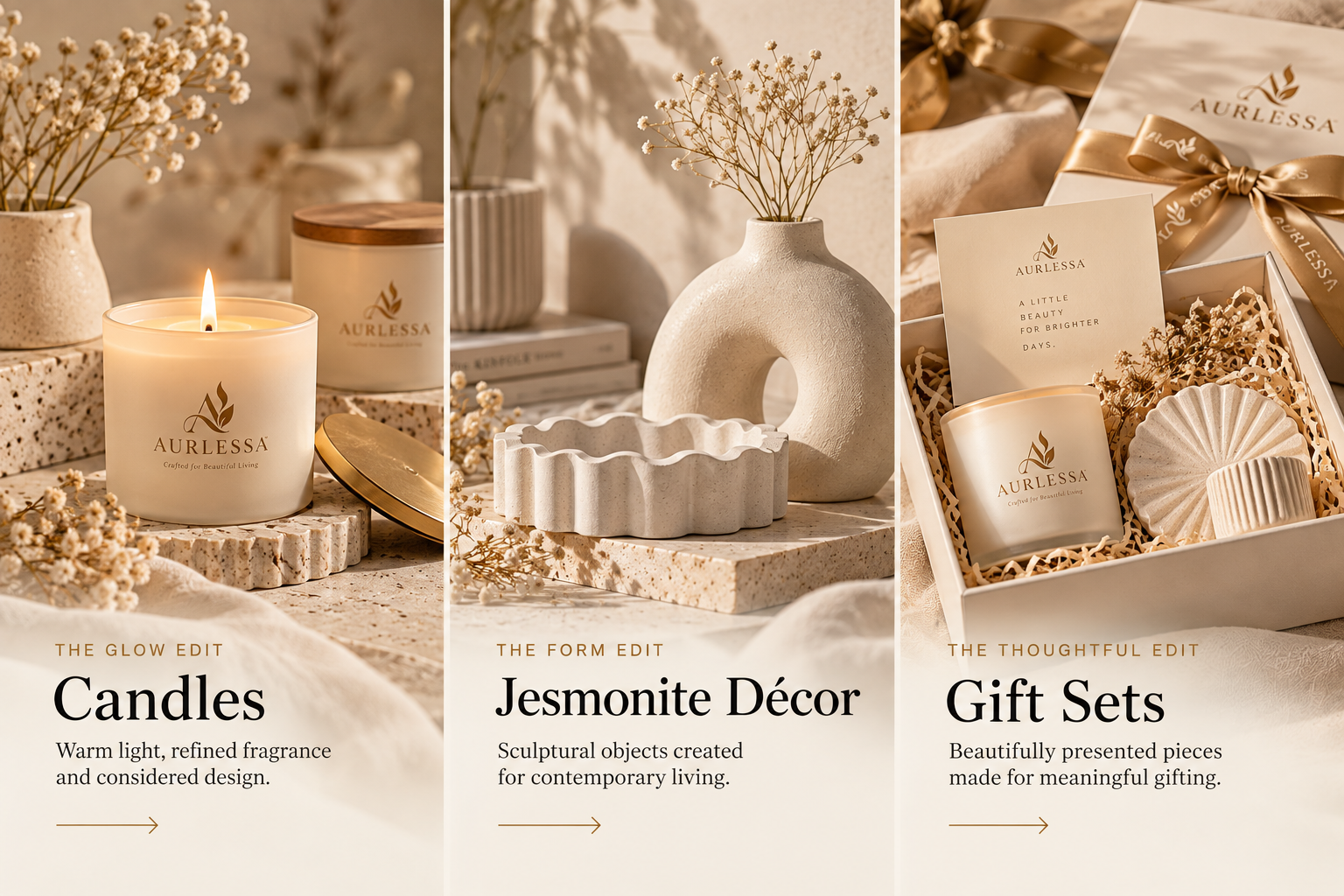 AURLESSA Candles, Jesmonite Décor and Gift Sets
